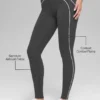 High-Waist Heart Throb Legging - Antraciet/Wit