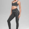 High-Waist Heart Throb Legging - Antraciet/Wit