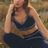 High-Waist Heart Throb Legging - Marineblauw/Wit