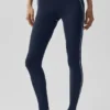 High-Waist Heart Throb Legging - Marineblauw/Wit