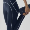 High-Waist Heart Throb Legging - Marineblauw/Wit