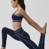 High-Waist Heart Throb Legging - Marineblauw/Wit