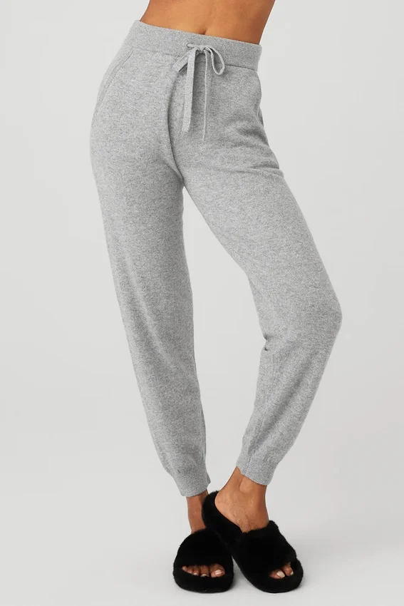 High-Waist kasjmier Jet Set-broek - Dove Grey Heather