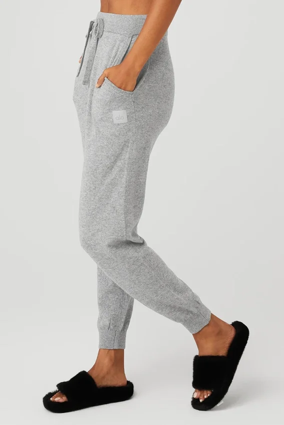 High-Waist kasjmier Jet Set-broek - Dove Grey Heather