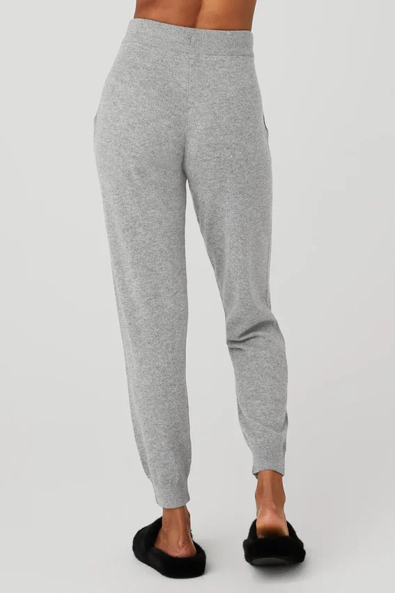 High-Waist kasjmier Jet Set-broek - Dove Grey Heather