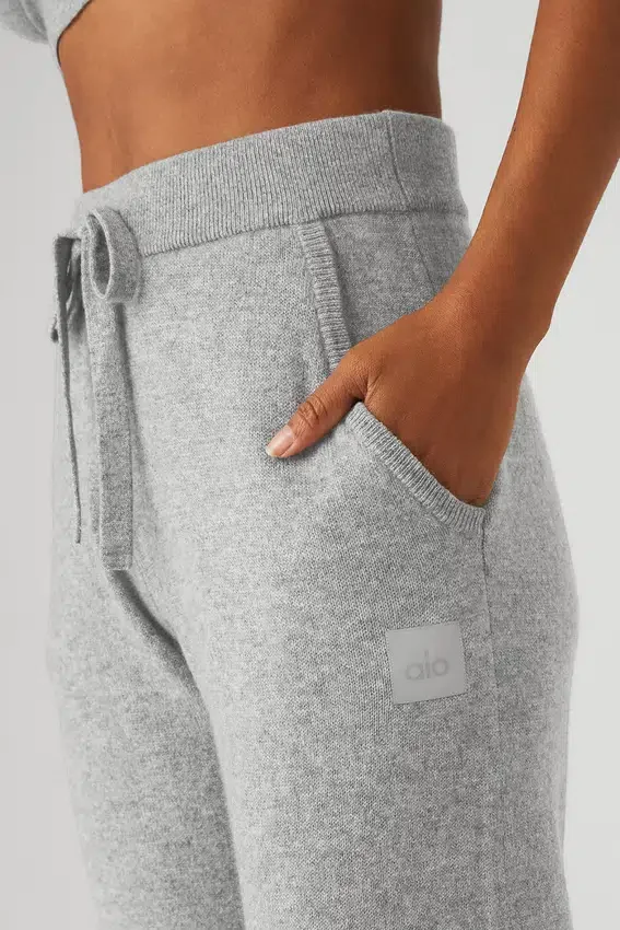 High-Waist kasjmier Jet Set-broek - Dove Grey Heather