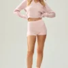 High-Waist kasjmier-korte broek – Frosted Pink