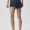 High-Waist-korte broek met sweaterlook – Navy