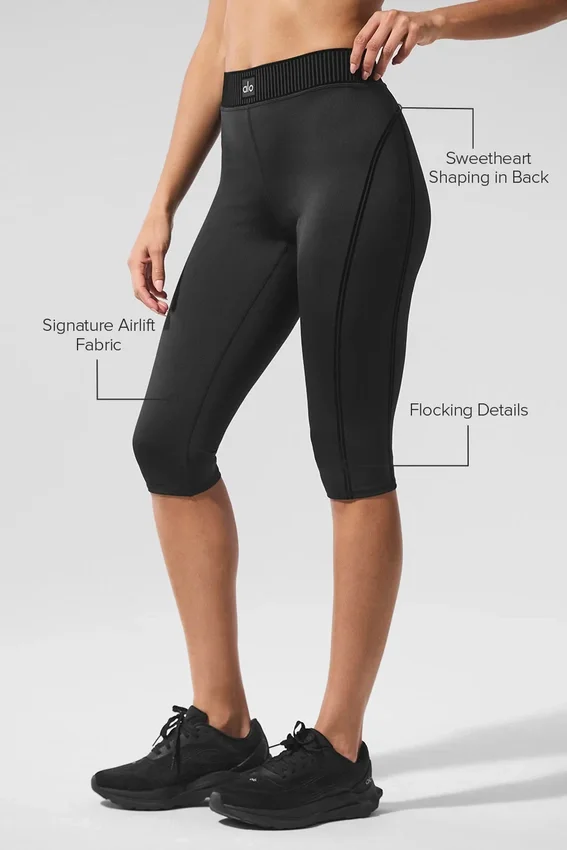 High-Waist Line-up Capri - Zwart