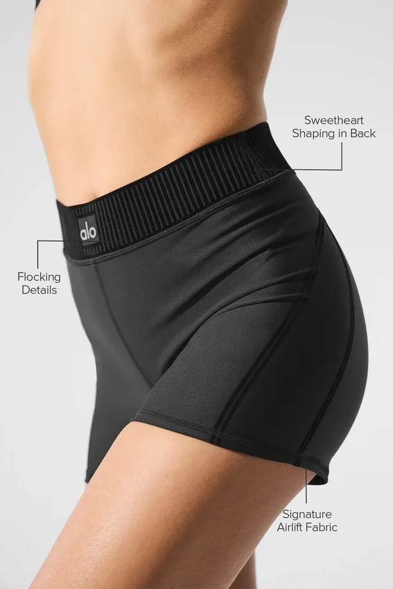 High-Waist Line-up Korte broek - Zwart