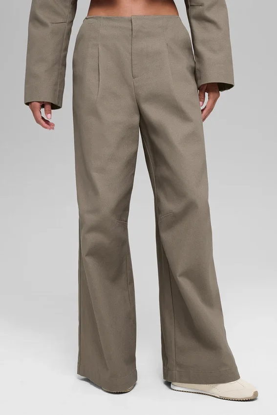 High-Waist Main Character Wide Leg Trouser – Light Cocoa