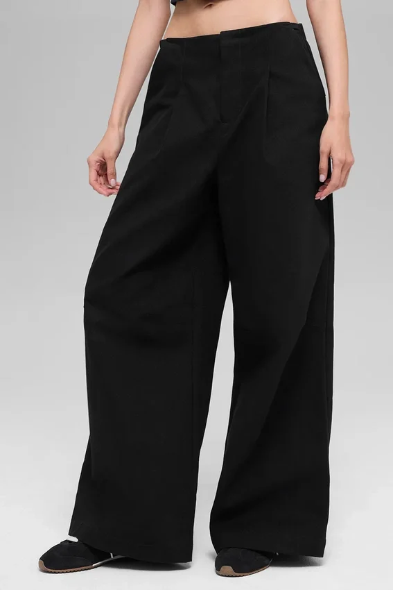 High-Waist Main Character Wide Leg Trouser - Zwart