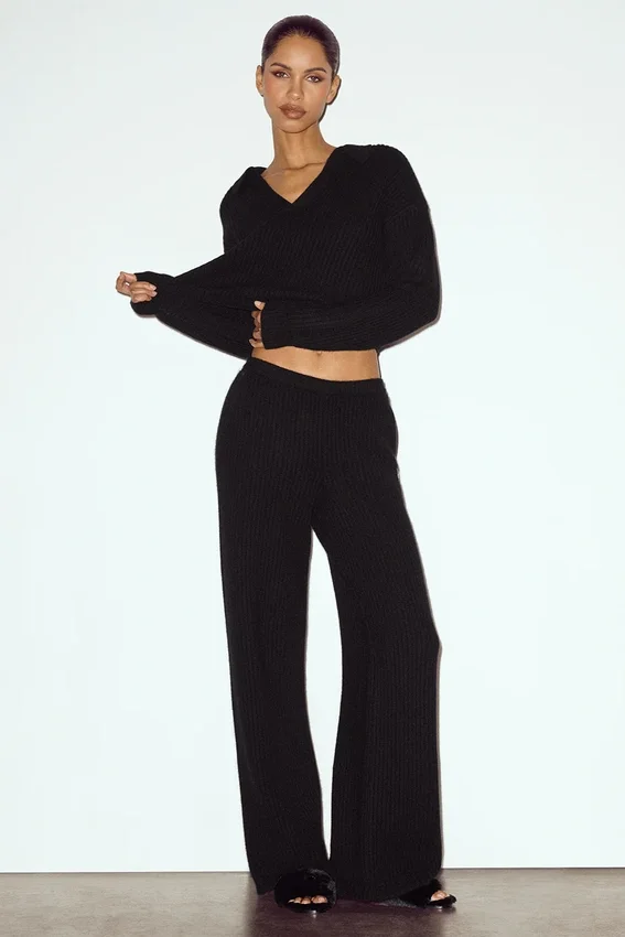 High-Waist Northstar Straight Leg Pant – Zwart