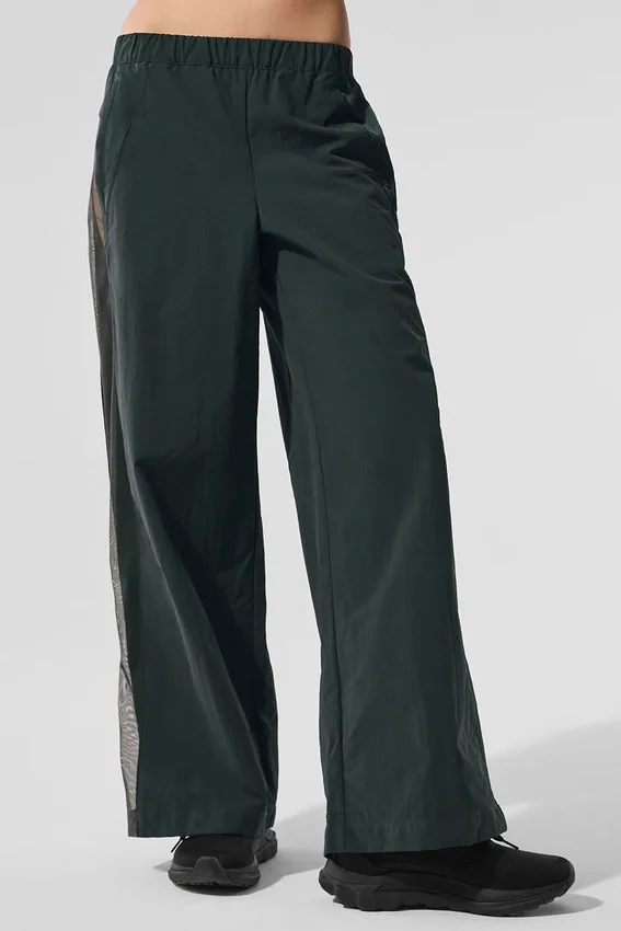High-Waist Origin Wide Leg Track Pant - antracietgroen