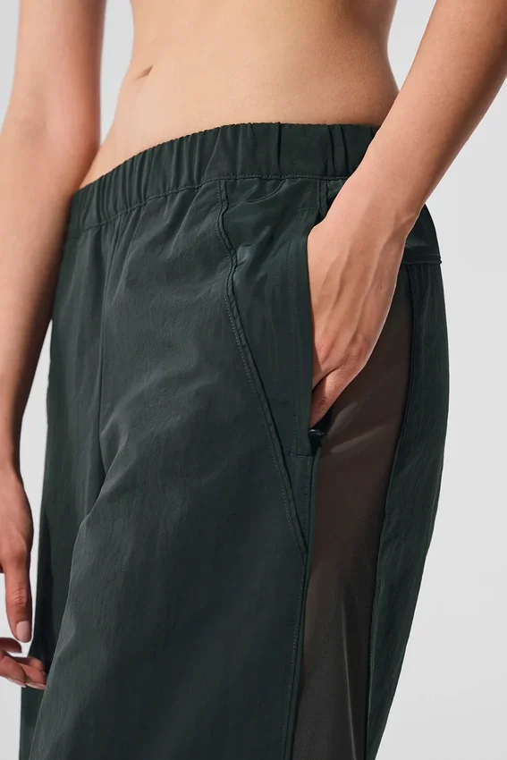High-Waist Origin Wide Leg Track Pant - antracietgroen