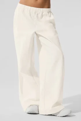 High-Waist Origin Wide Leg Track Pant - ivoor