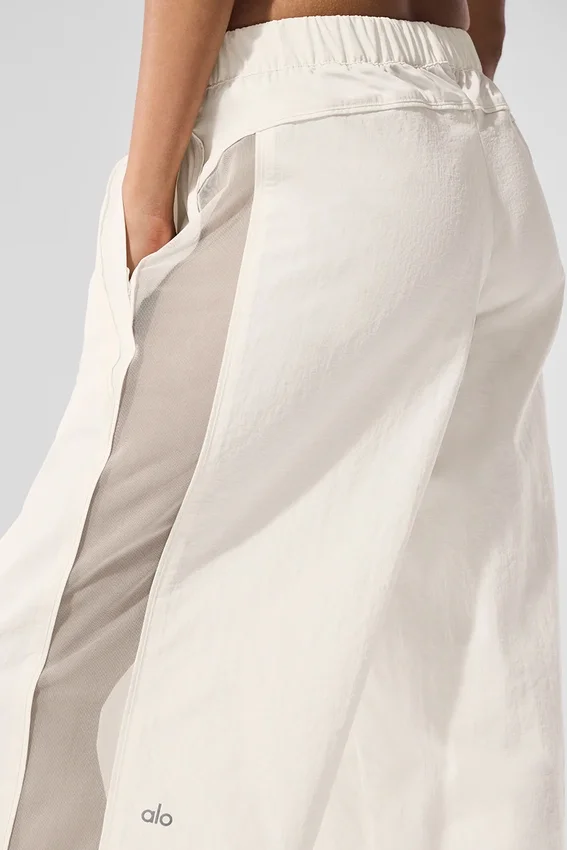 High-Waist Origin Wide Leg Track Pant - ivoor