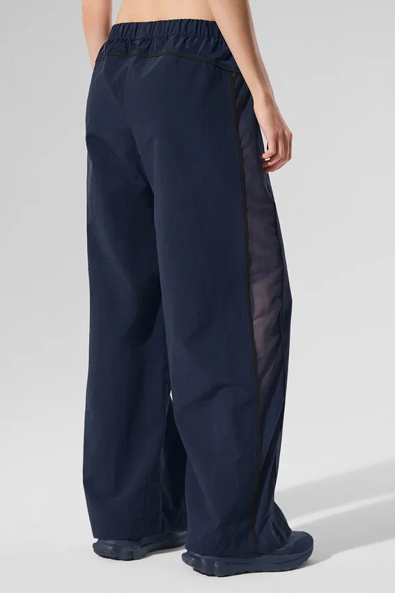 High-Waist Origin Wide Leg Track Pant - marineblauw/zwart