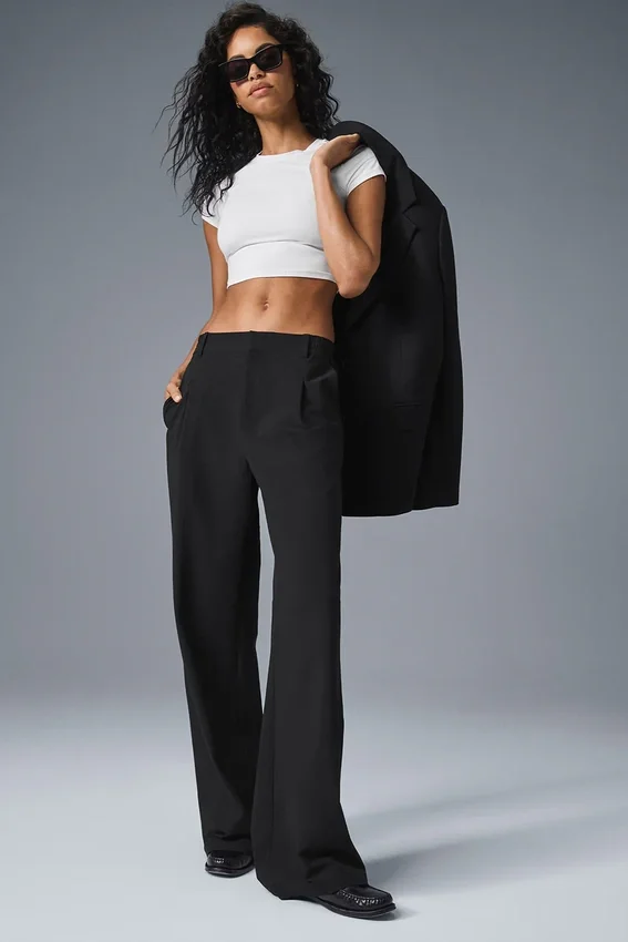 High-Waist Pursuit Trouser (Long) - Zwart