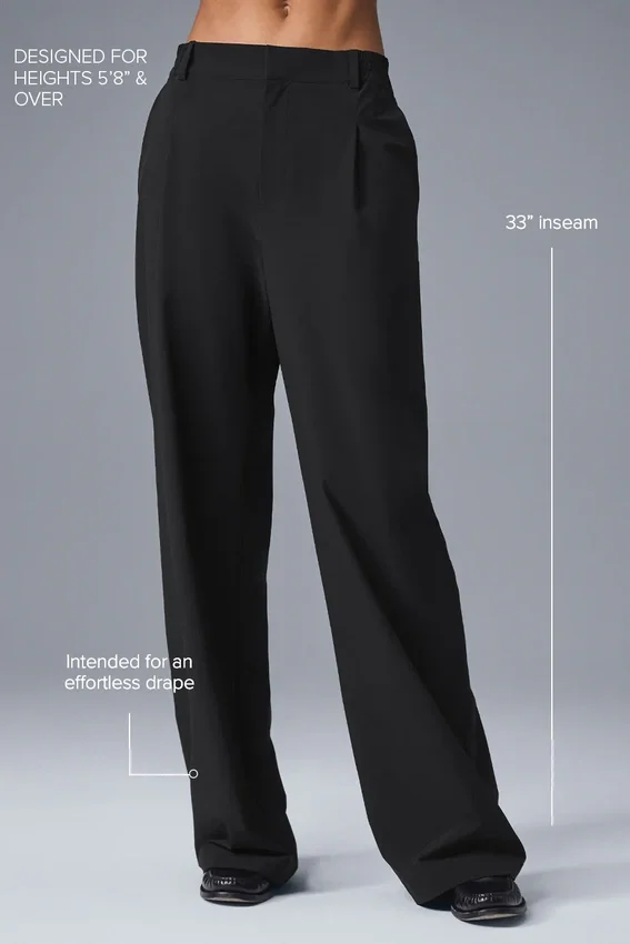 High-Waist Pursuit Trouser (Long) - Zwart