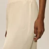 High-Waist Radiance-broek van zijden mix – Sandy Beige