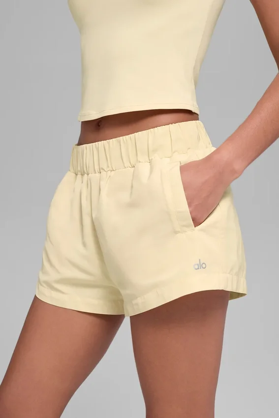 High-Waist Socialite-korte broek - Candlelight Yellow