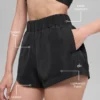 High-Waist Socialite-korte broek - Zwart