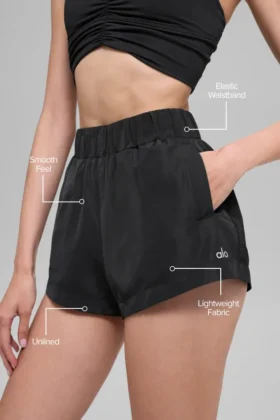 High-Waist Socialite-korte broek – Zwart