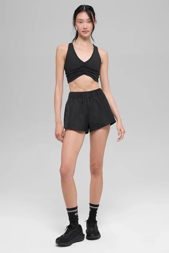 High-Waist Socialite-korte broek - Zwart