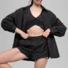 High-Waist Socialite-korte broek - Zwart