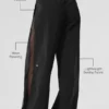 High-Waist trainingsbroek met wijde pijpen - Zwart