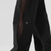 High-Waist trainingsbroek met wijde pijpen - Zwart