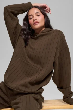 Hoodie met krijtstreep - Espresso-krijtstreep