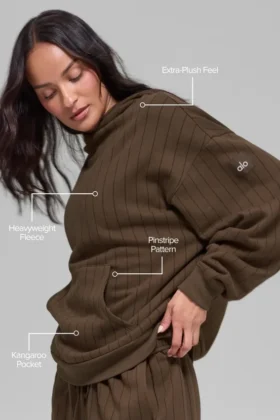 Hoodie met krijtstreep – Espresso-krijtstreep