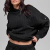 Hoodie met krijtstreep - Zwart met krijtstreep