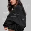 Hoodie met krijtstreep - Zwart met krijtstreep