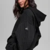 Hoodie met krijtstreep - Zwart met krijtstreep
