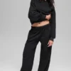 Hoodie met krijtstreep - Zwart met krijtstreep