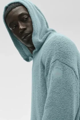 Hoodie van gebreide stof met textuur – Desert Sage