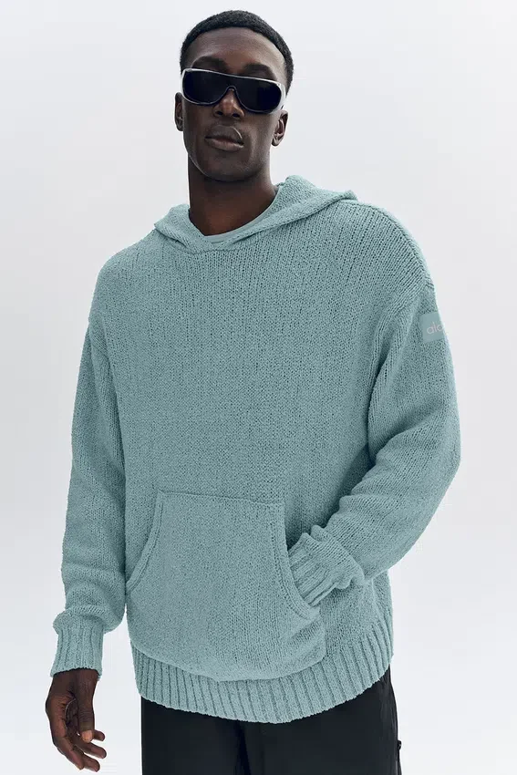 Hoodie van gebreide stof met textuur - Desert Sage