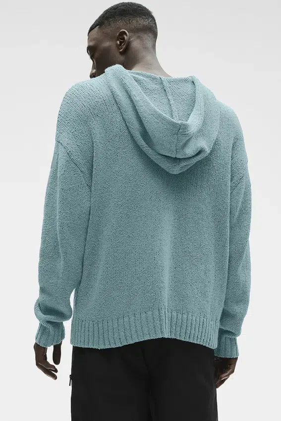 Hoodie van gebreide stof met textuur - Desert Sage