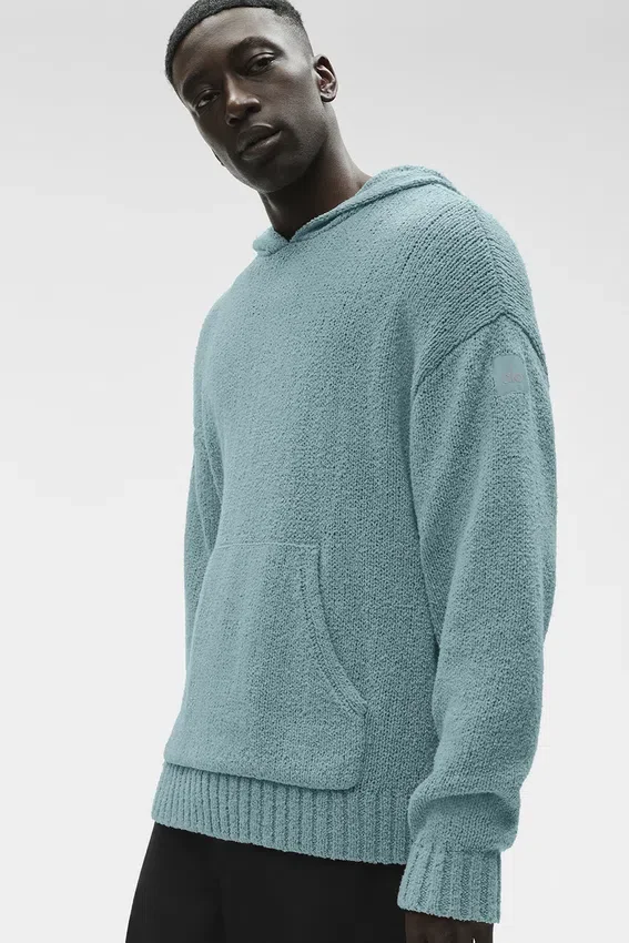 Hoodie van gebreide stof met textuur - Desert Sage