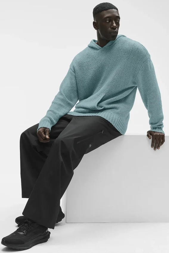 Hoodie van gebreide stof met textuur - Desert Sage