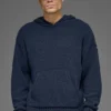 Hoodie van gebreide stof met textuur - Navy