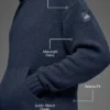 Hoodie van gebreide stof met textuur - Navy