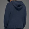 Hoodie van gebreide stof met textuur - Navy