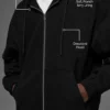 Hoodie van katoenen canvas met volledige ritssluiting - Zwart
