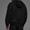 Hoodie van katoenen canvas met volledige ritssluiting - Zwart
