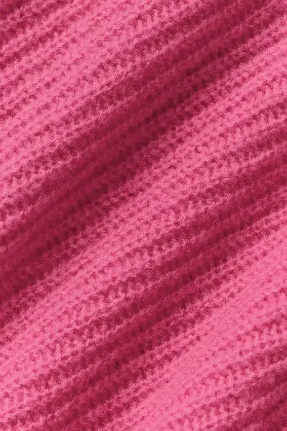 Hoodie van wol en kasjmier met ribbelpatroon en volledige ritssluiting – Paradise Pink