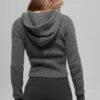 Hoodie van wol en kasjmier met ribbelpatroon en volledige ritssluiting – Platinum Grey